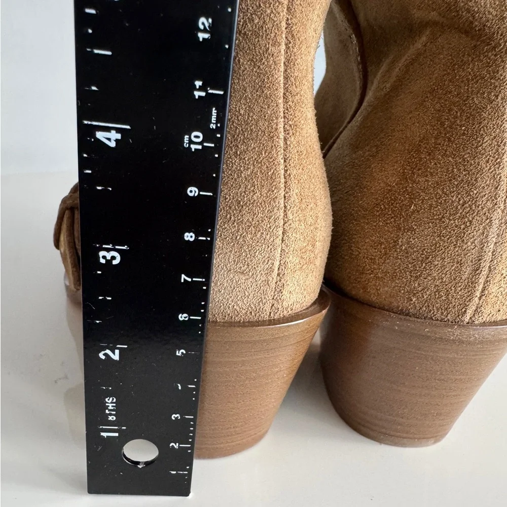 Gianvito Rossi *NEW* Suede Buckle Leather Booties- Size 36.5/ US 6.5 - Picture 5 of 12